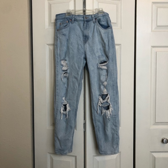 Target Wild Fable Distressed High Rise Mom Jeans - Picture 2 of 4
